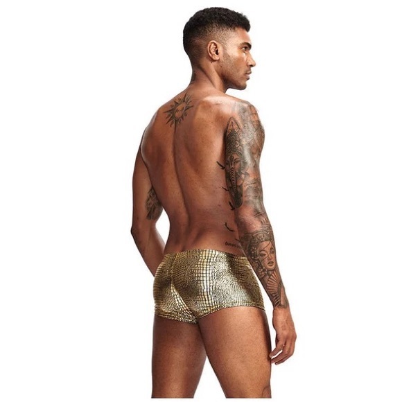Mens Snake Skin Faux Leather Boxer Shorts Men U Convex Low Waist Male Un… - Picture 2 of 3